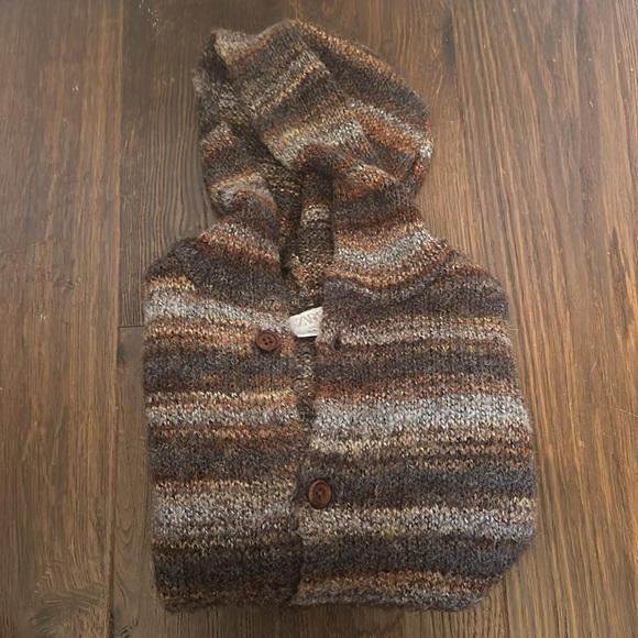 Zara knit button down hoodie. 3-4 EUC - Picture 5 of 5